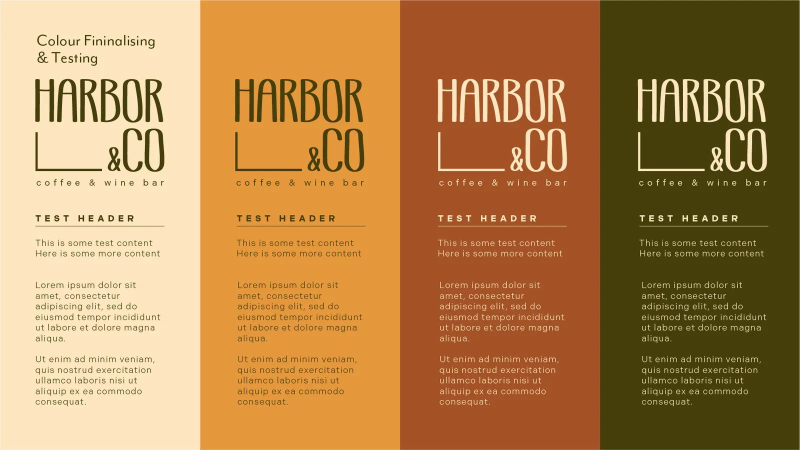 Final palette with contrast ratios checked for legibility